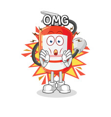 extinguisher Oh my God vector. cartoon character