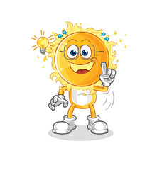 sun got an idea cartoon. mascot vector