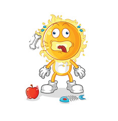sun burp mascot. cartoon vector