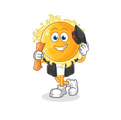 sun graduation vector. cartoon character