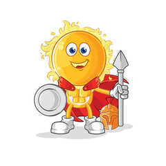 sun spartan character. cartoon mascot vector