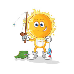 sun fisherman illustration. character vector