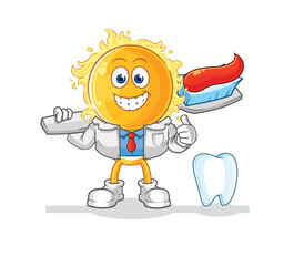 sun dentist illustration. character vector