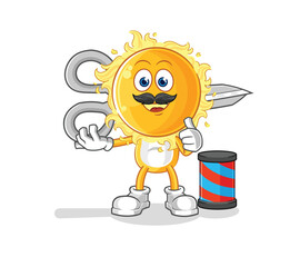 sun barber cartoon. cartoon mascot vector