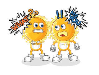 Fototapeta premium sun arguing each other cartoon vector