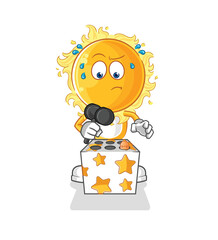 sun play whack a mole mascot. cartoon vector