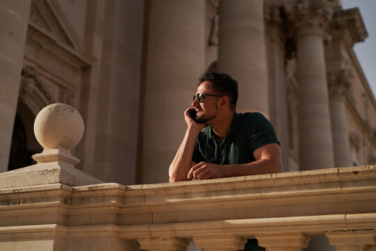 A man talking on a phone