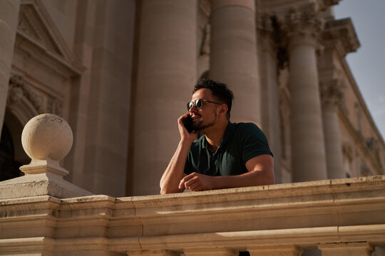 A man talking on a phone