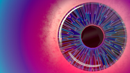 Bright color Iris and eye.