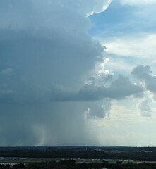 Downburst southwest of downtown Tulsa on 8-8-22. In the foreground is Riverside Airport. Downbursts are a hazard to aviation. 