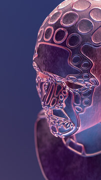 Futuristic human head.