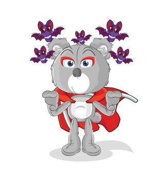 koala Dracula illustration. character vector
