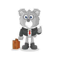 koala office worker mascot. cartoon vector