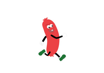 Sausage running on the track