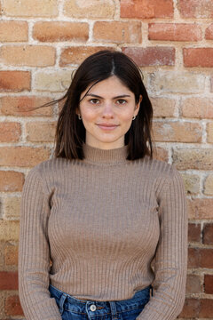 Glad young woman outdoor portrait
