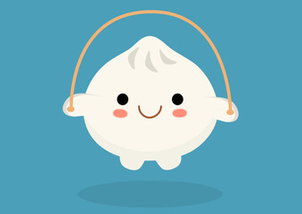 A dumpling with a skipping rope