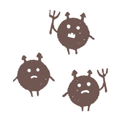 手描きの虫歯菌のキャラクター © hachi