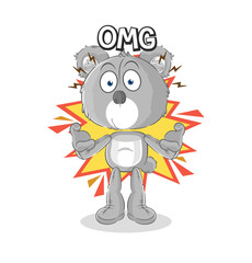 koala Oh my God vector. cartoon character