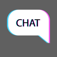 Bubble chat glitch. Speech bubble quote. Vector illustration. Stock image.