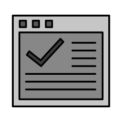 checkmark browser window icon. Online concept. Internet application. Vector illustration. stock image. 