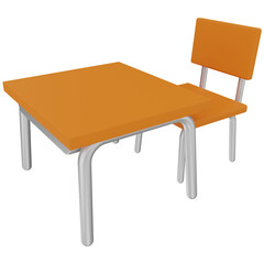 Chair and Table 3D Illustration