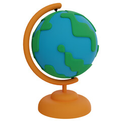 Table Globe 3D Illustration
