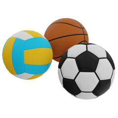 Sports Balls 3D Illustration