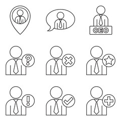 Businessman Avatars Icon Set