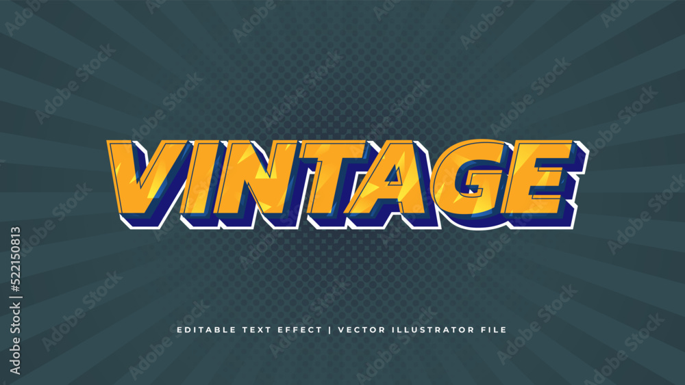 Poster retro classic editable text effect concept