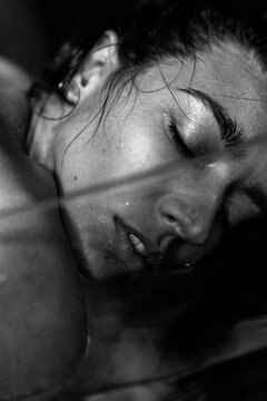 Portrait of a woman in the water