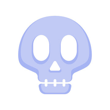 Purple Cartoon Skull Vector Illustration On Isolated Background