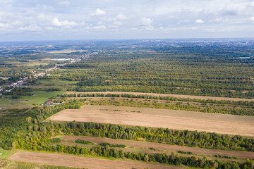 Fototapeta na wymiar Luftaufnahme von einem Dorf in Polen in der Nähe Czestochowa