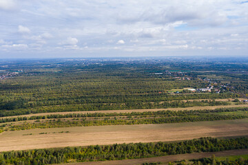Fototapeta na wymiar Luftaufnahme von einem Dorf in Polen in der Nähe Czestochowa