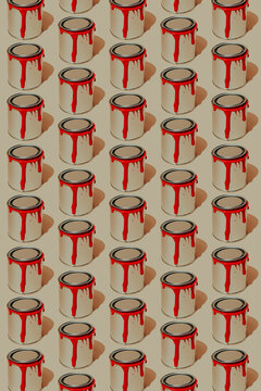 paint cans with red paint