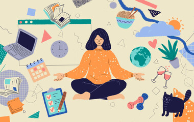 Work-life balance illustration concept