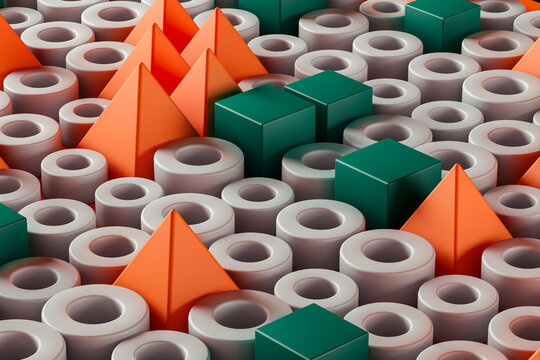 Background with colored geometric shapes