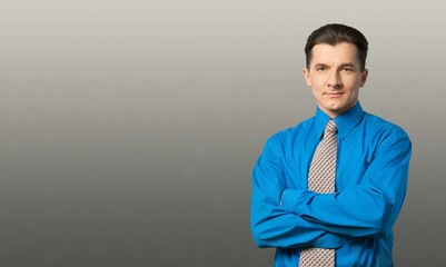 Happy young handsome business man