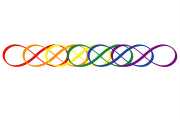 LGBT flag infinity line