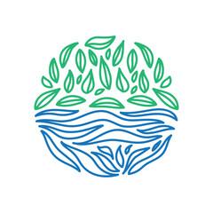 green and blue leafs