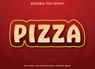pizza editable text effect template with abstract background style use for business logo