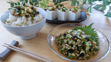 和食の郷土料理｜山形だし・ご飯と豆腐にかける
