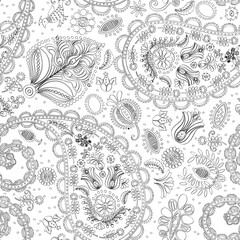 Doodle paisley pattern 2