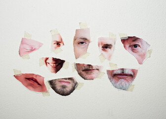 Collage time conceptual man portrait