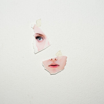Collage print woman portrait