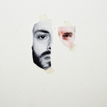 Collage print man portrait