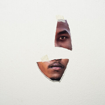 Collage print man portrait