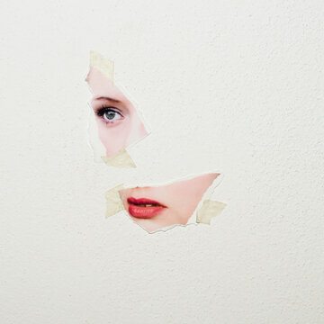 Collage print woman portrait