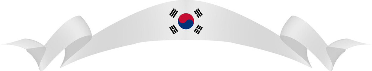 South korea flag ribbon decoration