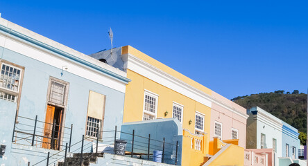 Pastel coloured apartments homes of Bo-Kaap district of Cape Town