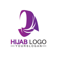 Hijab logo design vector template